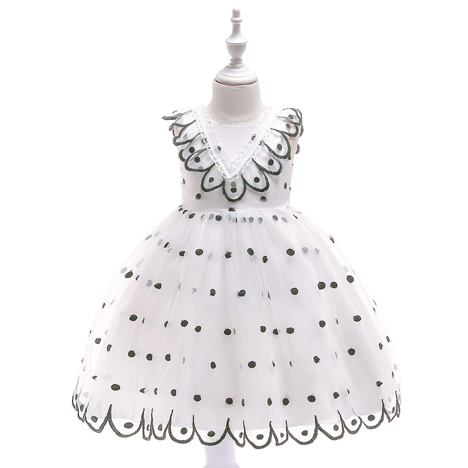 Mode Polka Dot Prinzessin Kleid, Blumenmädchen Rock, Party Performance Kostüm, Abendkleid, Hochzeitskleid Für Kinder