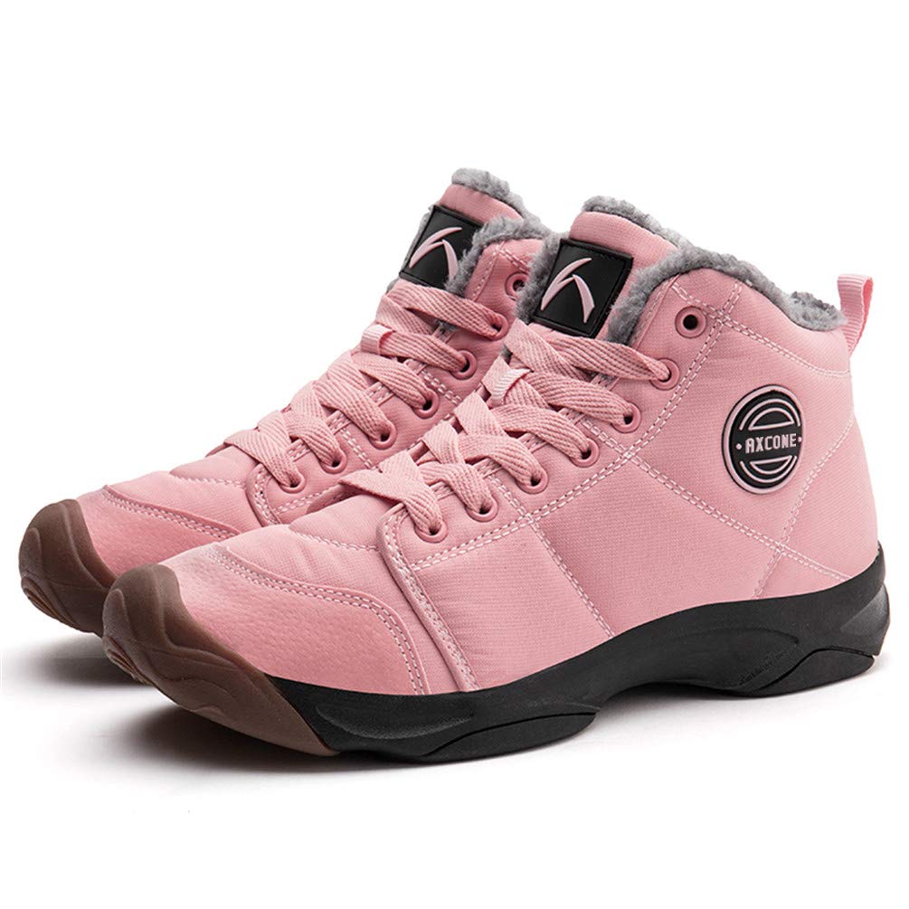 Axcone Stivali Uomo Donna Invernali Impermeabili Trekking Outdoor Caldo Cotone Scarpe Piatto Caviglia Stivaletti Neve - Rosso Marrone Blu Nero Grigio 36-48EU
