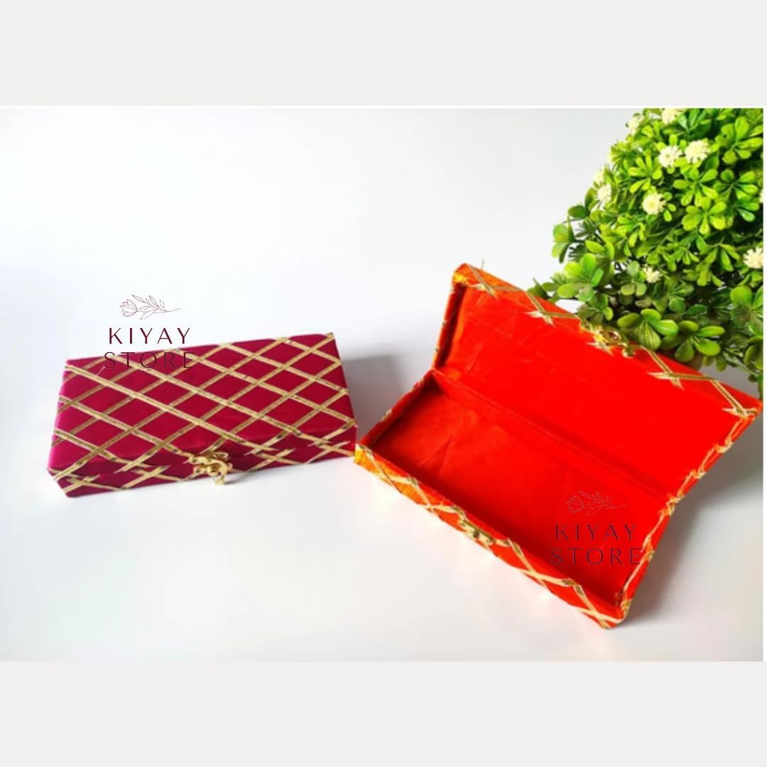 Indian Handicraft Shagun pudełko na ślub i rocznicę, eleganckie pudełko prezentowe na gotówkę, biżuterię i słodycze, tradycyjna pamiątka dekoracyjna na specjalne okazje i świąteczny prezent (10)