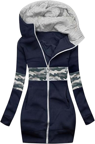 Amazon.com: Hotkey Abrigos de invierno para mujer, sudaderas con capucha  con cremallera de retazos, ajustadas, lindas, casuales, de manga larga :  Ropa, Zapatos y Joyería
