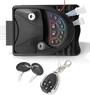 RV Keyless Entry Door Lock, Backlit Keypad, Key Fobs, Easy to Install, Adjustable Volume, 2 Keys, for Travel Trailer, Zinc Alloy Metal Lock