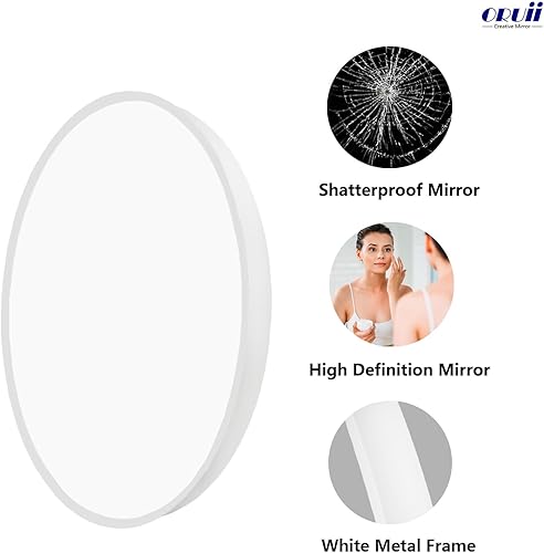 Miniatura 25 de Espejo circular negro, espejo redondo de 20 pulgadas, espejo de baño negro circular, espejos de pared redondos para sala de estar, dormitorio, baño