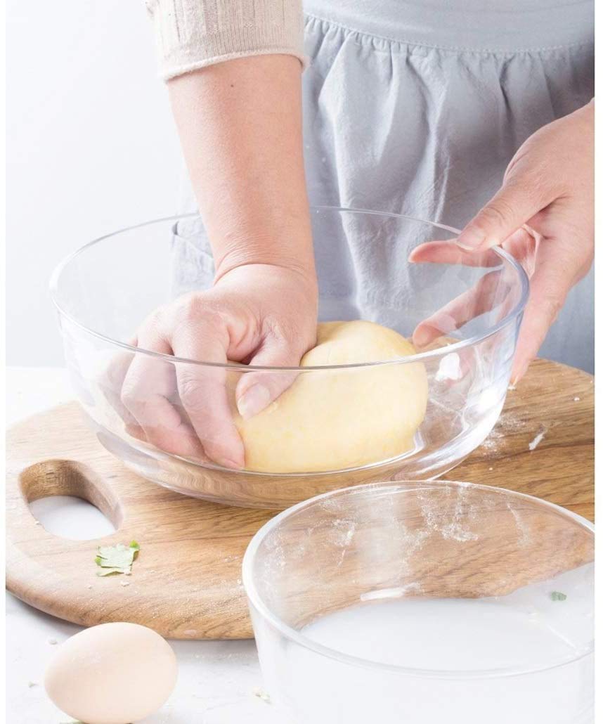 WILLFE Borosilicate Rectangular 2 Compartment Glass Bowl Food Storage Container With Air Vents Lid 1000 ml, Set of 2