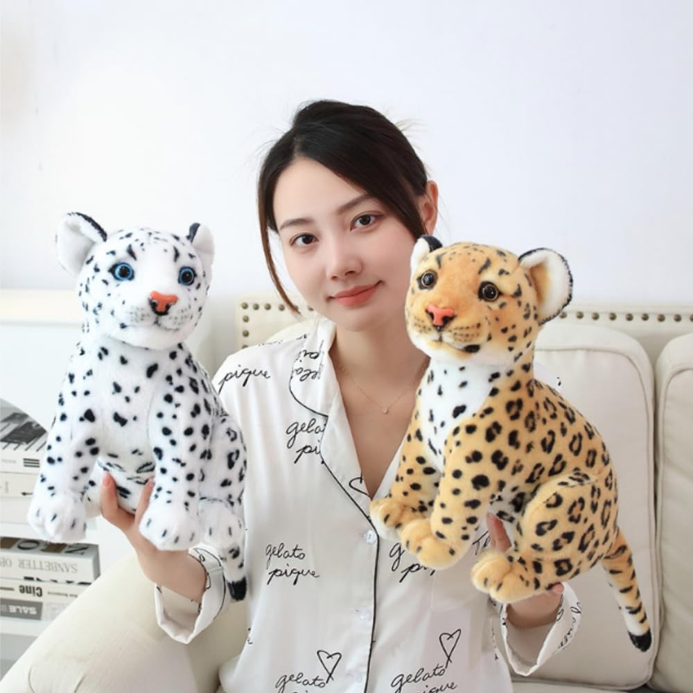 OUKEYI Cheetah Plush Toy,9inches/23cm Cute & Lifelike Leopard Doll Stuffed Animal Plush Toy Pillow,Gifts for Boys and Girls (Brown) - Image 2