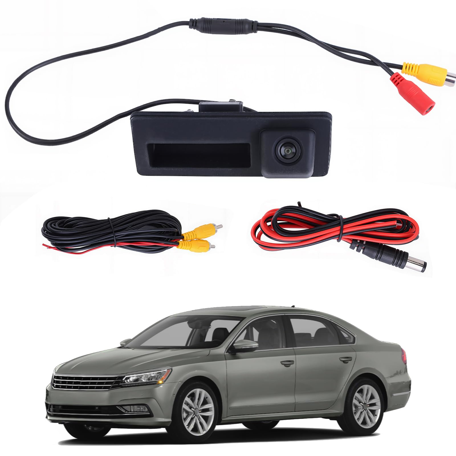 5K0980551 5N0827566A 5N0827566J kamera cofania do VW Golf Passat Sharan Tiguan|kompatybilna z RNS/RCD, design z przyciskiem, widoczność w nocy HD, magistrala CAN-Bus bez błędów, Plug & Play