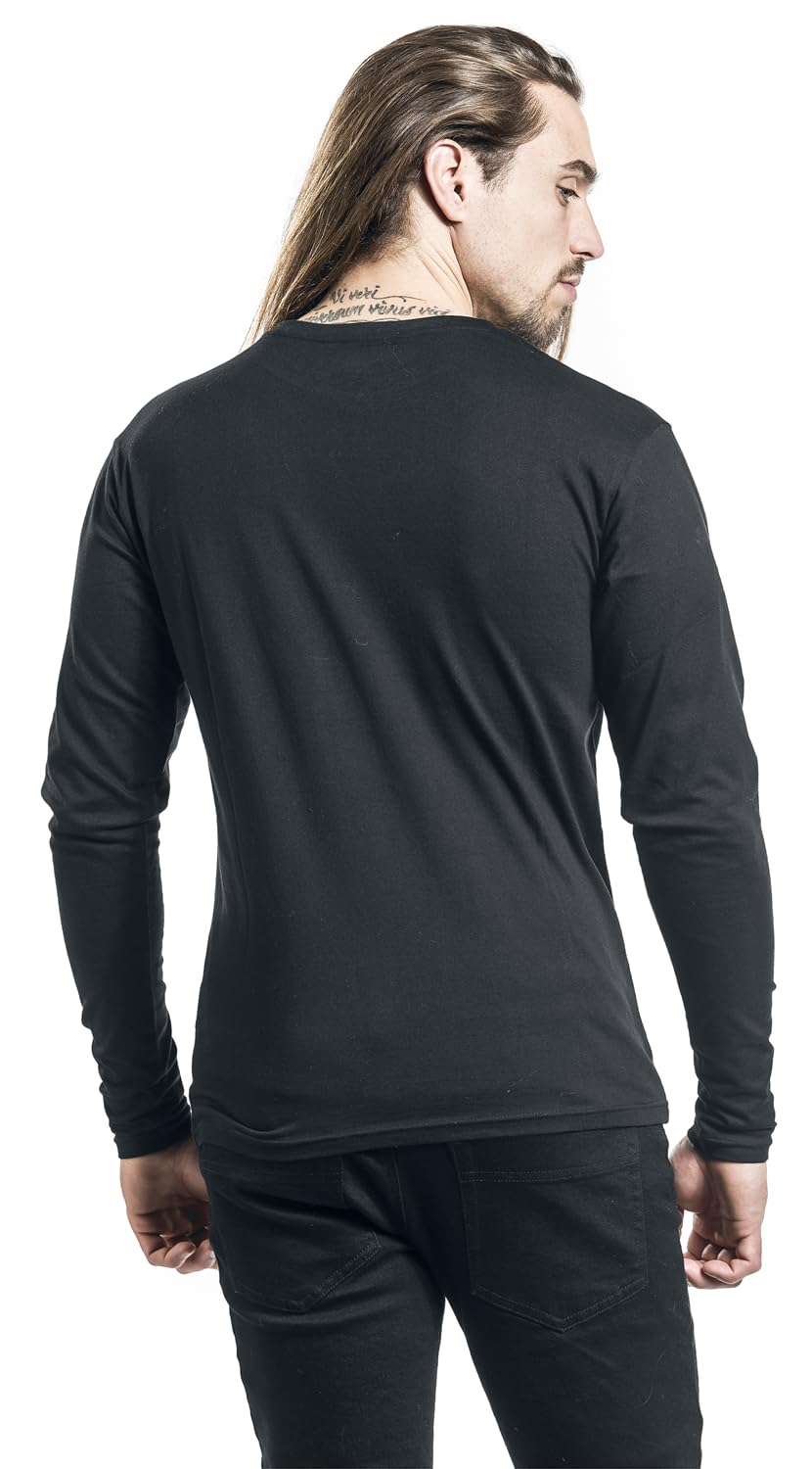 Black Premium by EMP Hombre Pack de Dos Mangas largas Negras