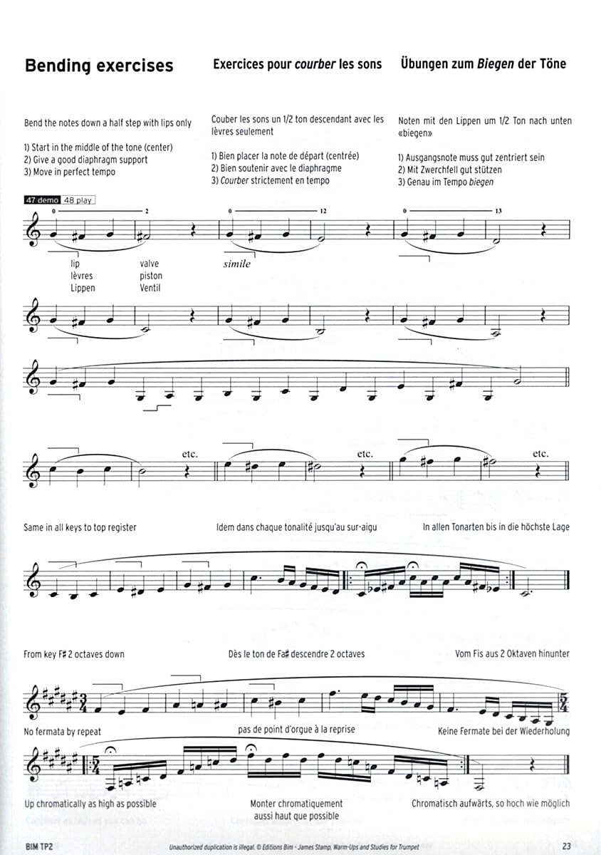 Warm-ups & Studies for Trumpet and Other Brass Instruments