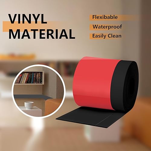 Miniatura 5 de SHOWMEMY Base de vinilo para pared de zócalo, moldura de base de pared de goma autoadhesiva, moldura de zócalo flexible, base de pared para despegar