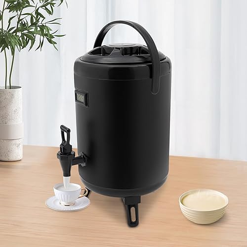 Miniatura 6 de Dispensador de bebidas aislado de acero inoxidable de 81012 L, dispensador de bebidas calientes y frías con termómetro para café, té, leche, agua,