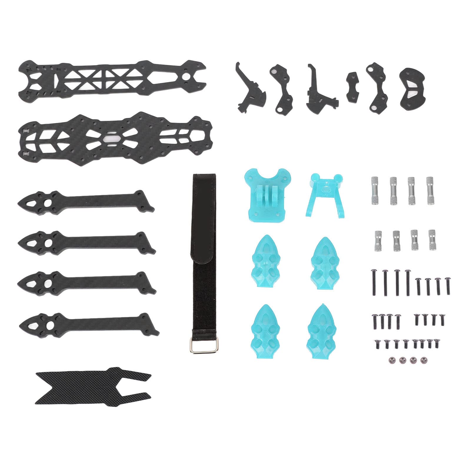 Telaio per droni da Corsa FPV, interasse da 225 mm Assorbimento degli Urti Finemente Lavorato RC FPV Drone Quad Frame Facile Installazione per Accessori per droni RC(Blu)