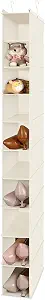 MAX Houser 10-Shelf Hanging Shoe Shelf Organizer, Hanging Shoe Storage for Closet (Beige)