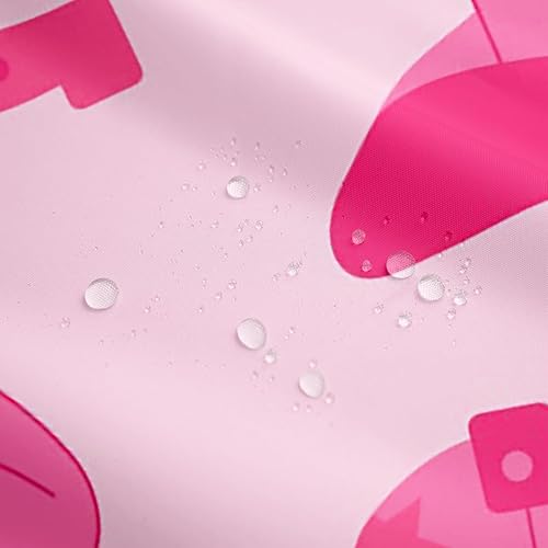 Miniatura 4 de Erosebridal Cortina de ducha con diseño de vaquera, linda kawaii rosa, 72 pulgadas de ancho x 84 pulgadas de largo, cortina de baño para niñas y