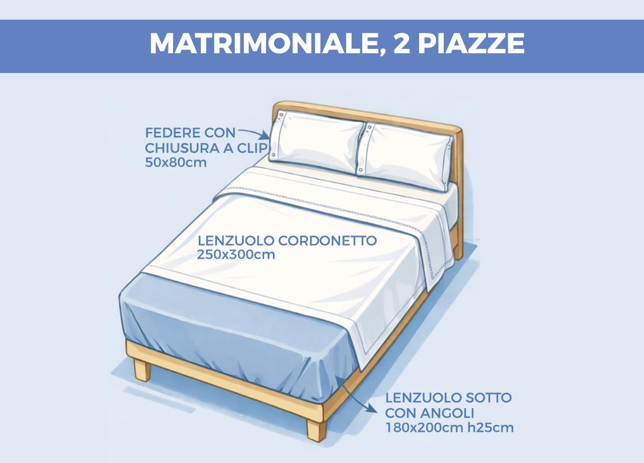 BIANCHERIAWEB Completo Lenzuola Letto in 100% Cotone Made Italy Disegno Pois Matrimoniale Beige
