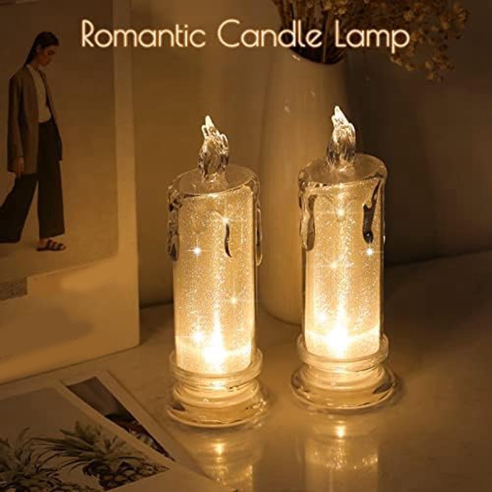 DIGSMORDEN 4PCS LED Flameless Candles,LED Clearance Pillar Candles, Battery Included,Decoracion for Halloween Christmas Easy to Use 2