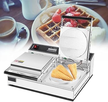 1300W Waffle Cone Machine Electric Waffle Iron Machine,Kitchen Baking Tool,Egg Roll Crepe Pan,Ice Cream Cone Maker for Home Kitchen,2heads