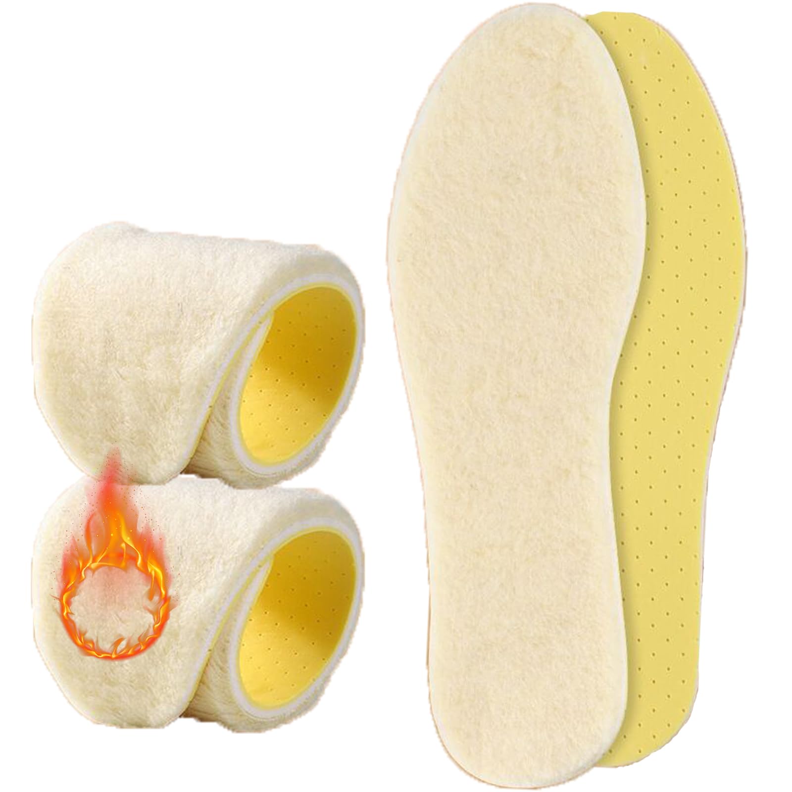 Solette Termiche Invernali Lana Calda Solette in Lana Naturale Soletta Scarpa inserti Solette Scarpe Termiche in Lana d'agnello Donna Uomo Adulto Adatto gli Stivali e Scarpe in Invernali Confortevole