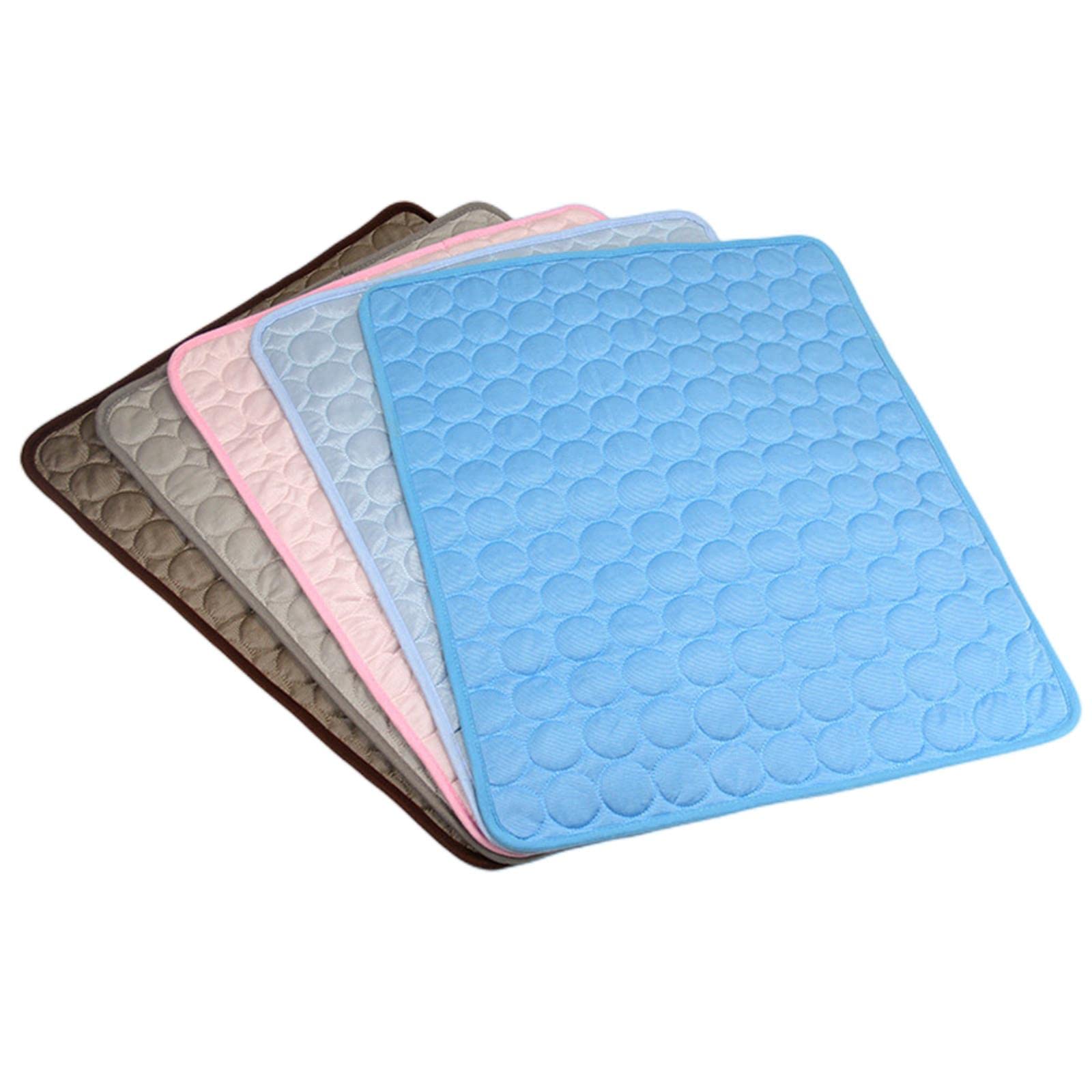 KOOBS Hundedecke Hundekühler Atmungsaktive Decke Ice Seidenkissen Waschbarer Kissen Sommerkissen Hund Und Katzendecke-Blue,L 70X55Cm