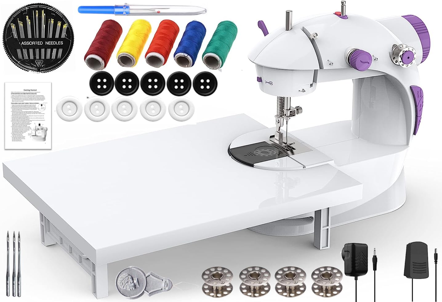 JAXHOMPro Sewing Machine For Home Tailoring With Extension Table, Foot Pedal, Adapter, And Sewing Kit (Silai Machine For Home)