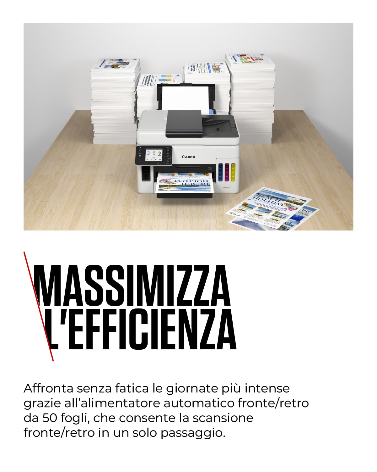 Canon Stampante WiFi per Casa e Ufficio MAXIFY GX6050 - Stampante Multifunzione MegaTank con Scanner e Fotocopiatrice per Casa | Connettività WiFi, Ethernet e USB