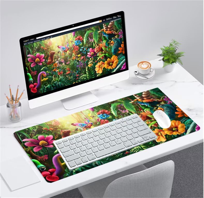 Mouse pad grand format avec base caoutchouc antidérapante et bords cousus - 2