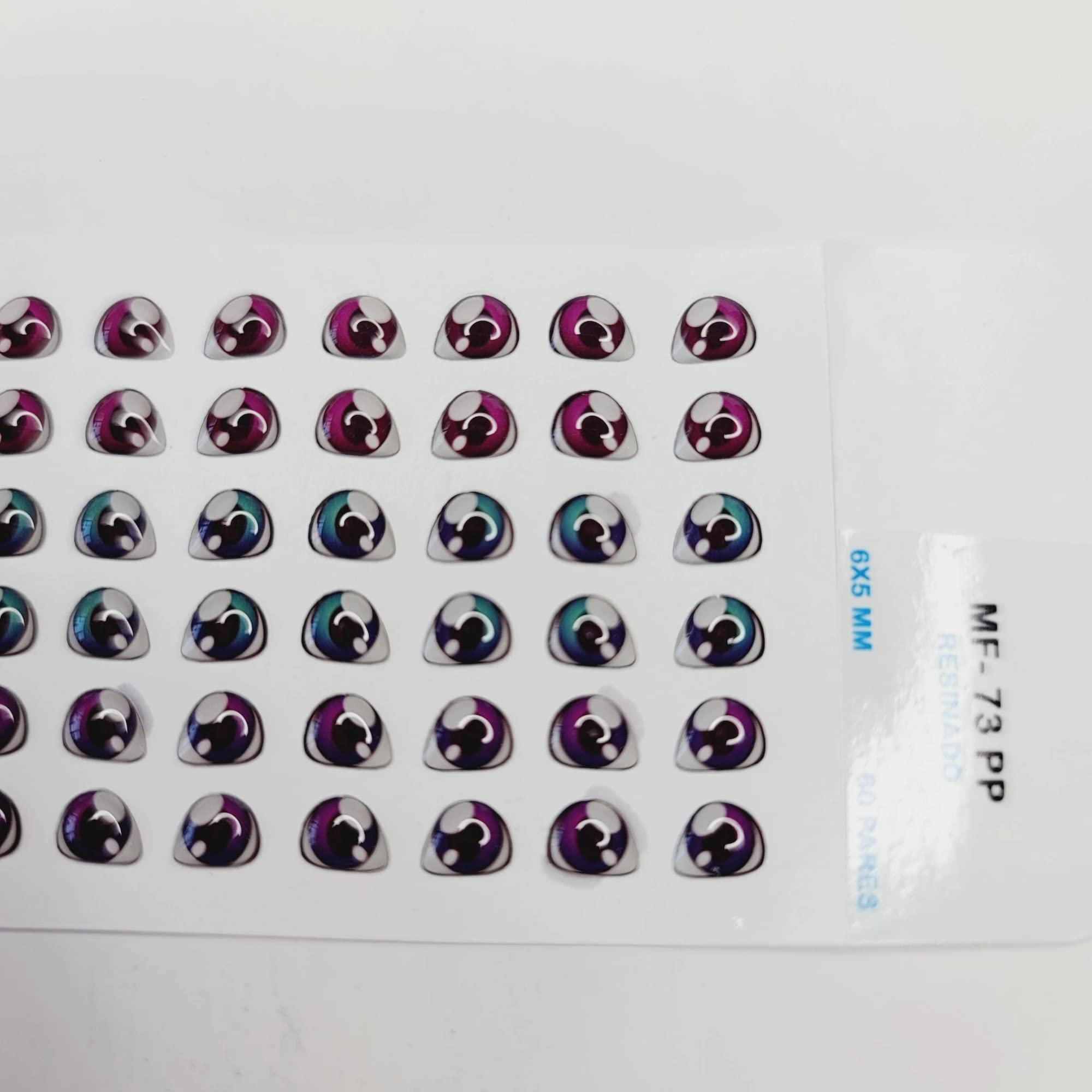 Adhesive Resin Eyes for Clays MF 73 PP (6X5 MM) 60 Units