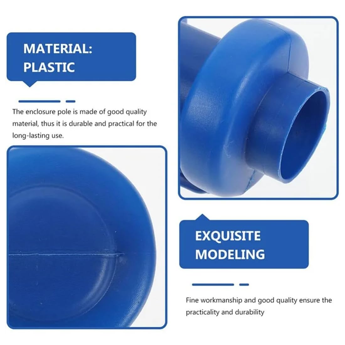 12 Tappi Terminali Per Trampolino - Ø 25mm, Ricambi Per Aste Di Rete - Colore Blu - Foto 4