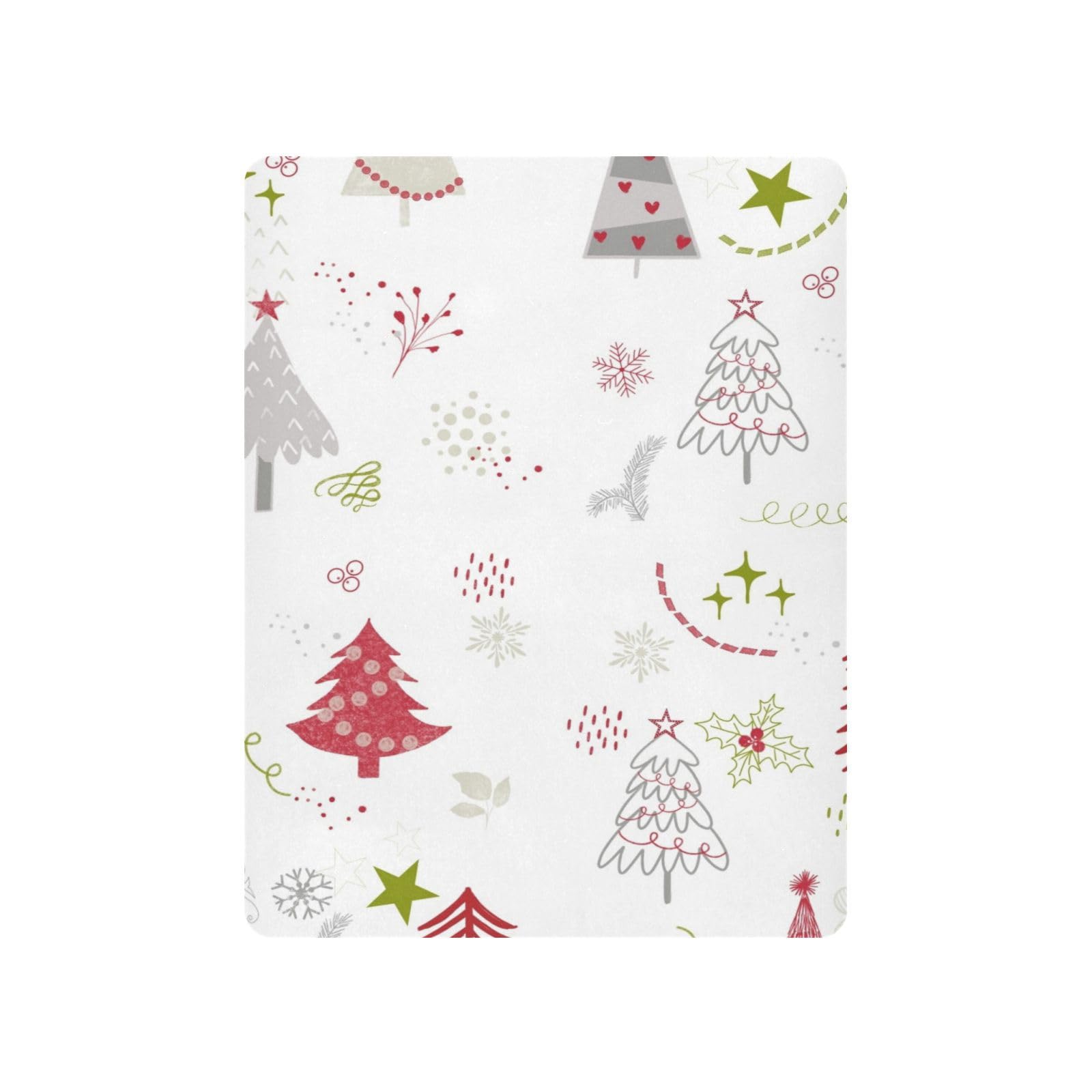 Moudou Christmas Tree Playard Sheet for Boy Girls, Soft Breathable Fitted Toddler Sheet for Standard Playard Bed Mattress, 39 x 27 x 5 Inch