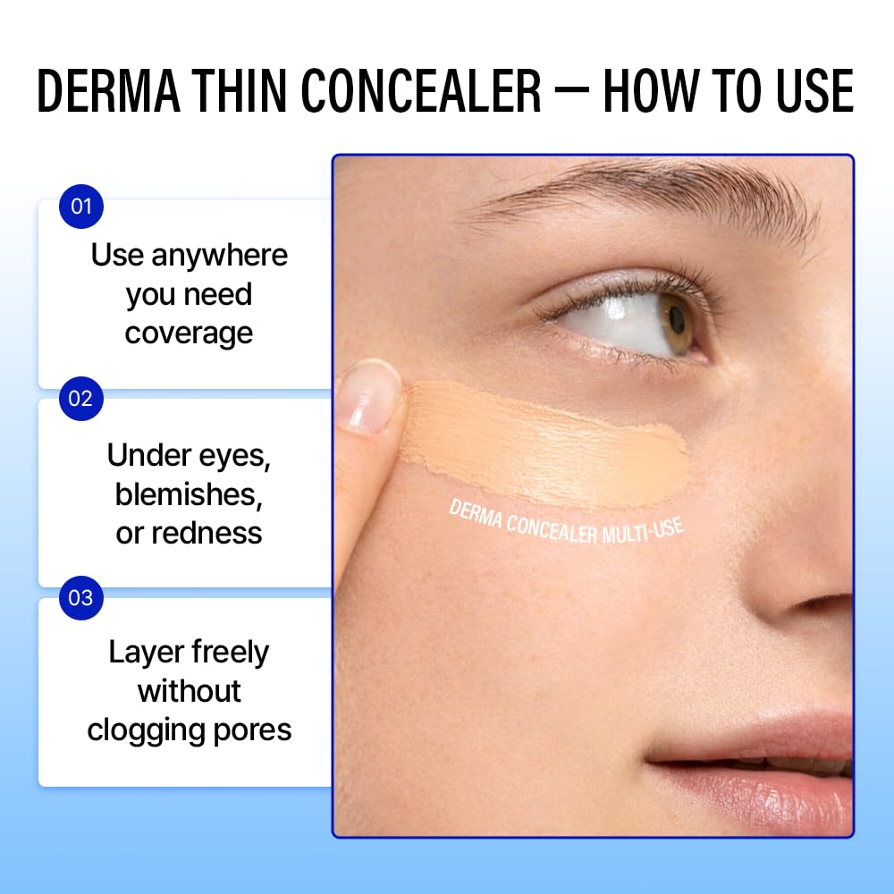 23years [Old Derma] Correttore sottile n. 0,5P (beige rosa): adatto per pelli sensibili, leggero e durevole. Formula Sweetone che allevia il rossore per una finitura naturale. Facile da applicare