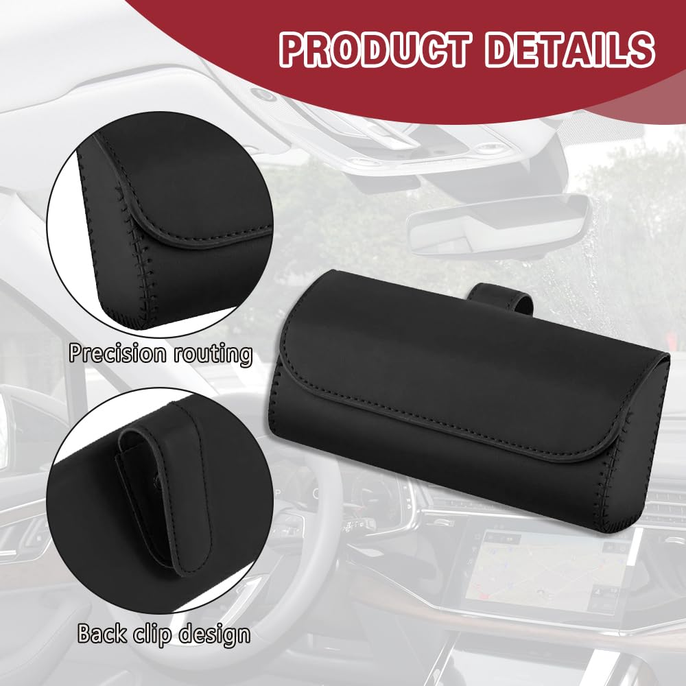 Sunglasses Holder For Car Sun Visor, Leather Glasses Storage Case,with Hidden Magnetic Closure, Vehicle Visor Accessories, Sunglass Holder Organizer Box - Walmart Supplies