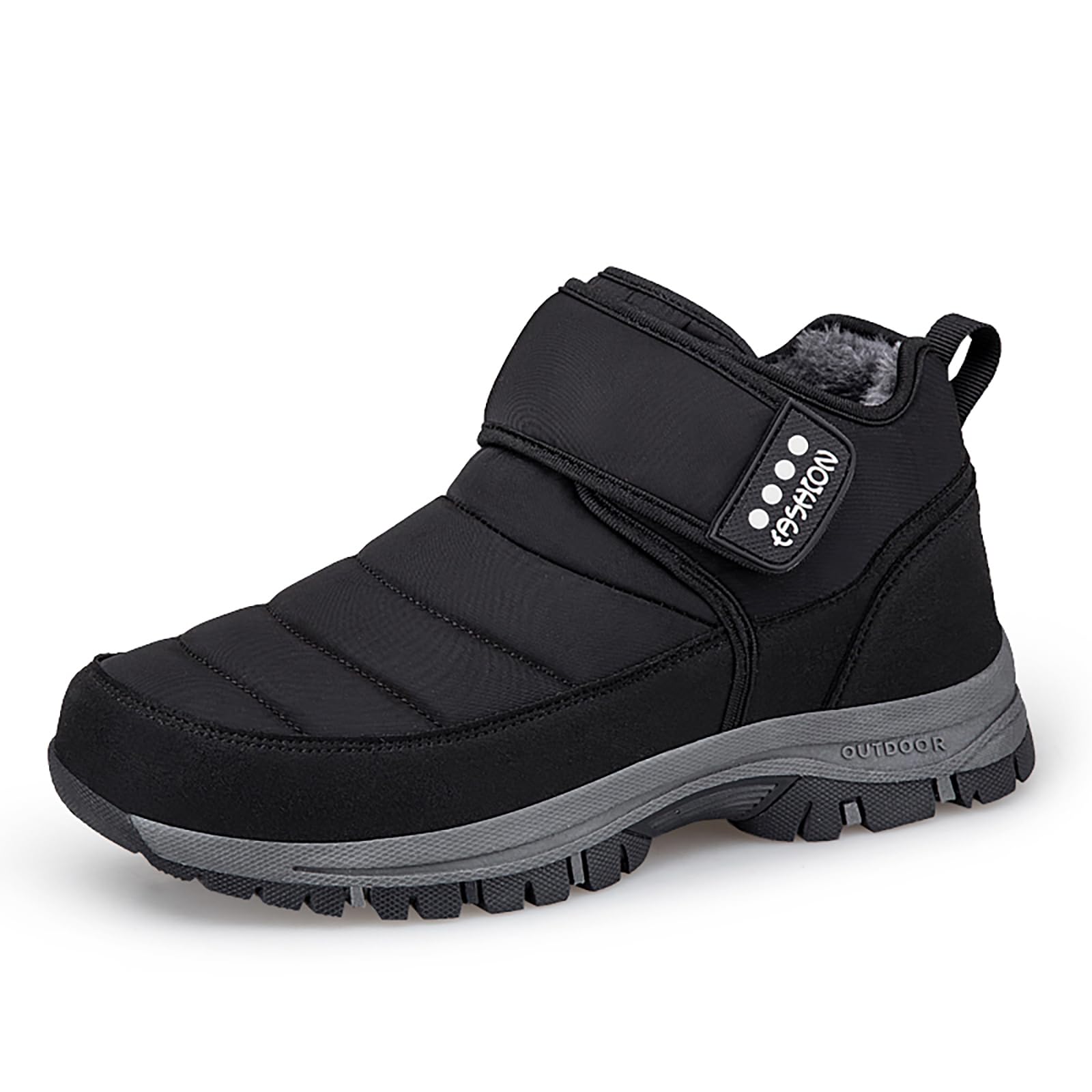 Women Winter Snow Boots Warm Fur Lining Adjustable Straps Water Resistant Anti-slip Ankle Boots for Outdoor Winter Skiing