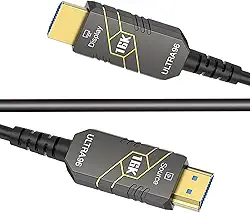 AzuFlt Cabo HDMI 2.2 16K 10K 8K 96Gbps, HDMI de alta velocidade compatível 4K480Hz 8K240Hz 16K60Hz, HDCP 2.2 e 2.3, Dynamic HDR, eARC, DTS para Roku TV/HDTV/PS5/Blu-ray (fibra 16K, 3m)