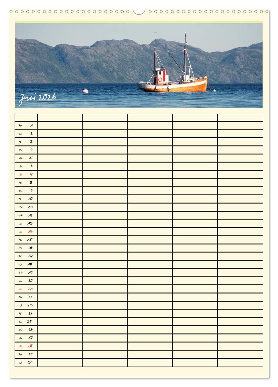Urlaubsparadiese - Familienplaner (hochwertiger Premium Wandkalender 2026 DIN A2 hoch), Kunstdruck in Hochglanz