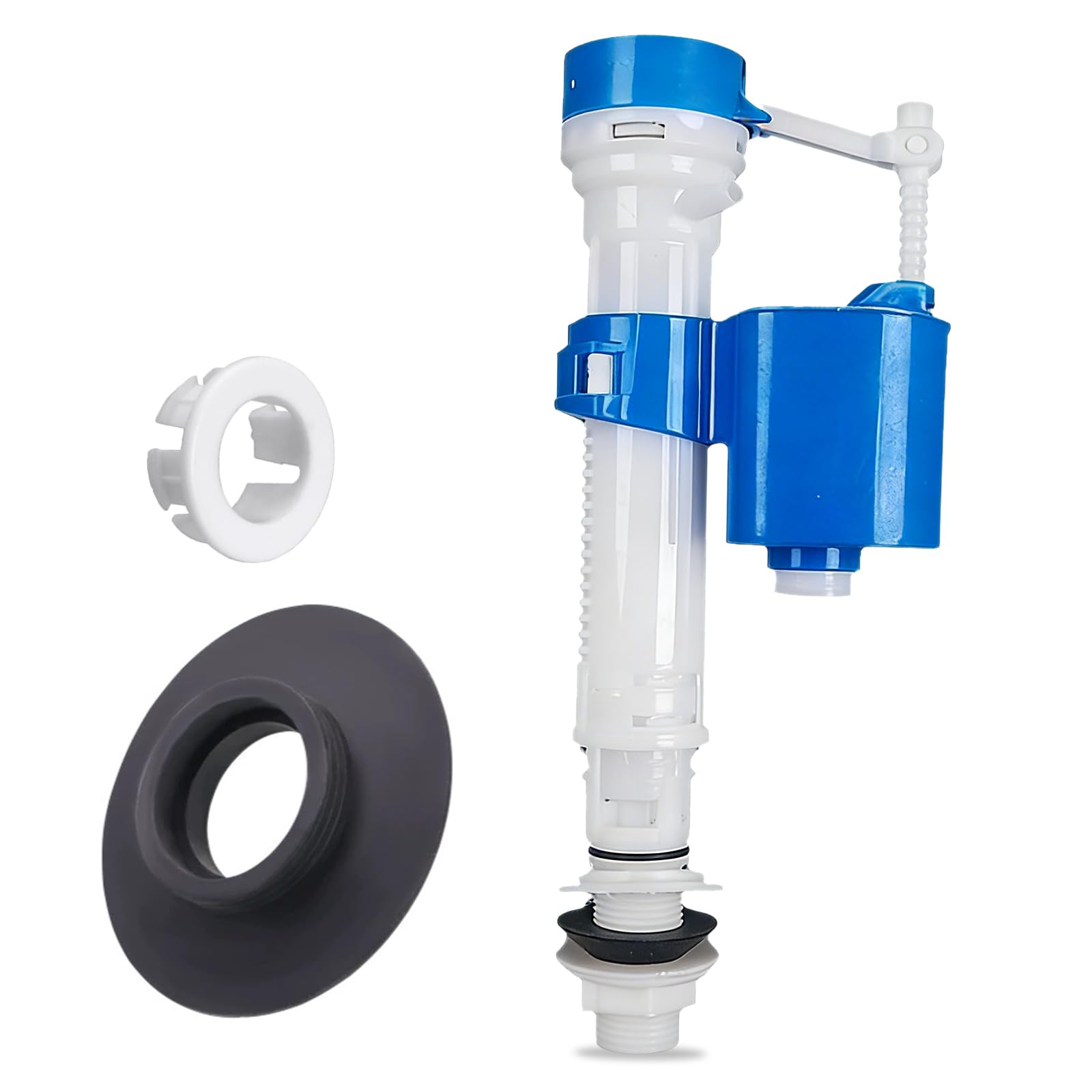 Toilet Fill Valve with Standard Valves Seal, 1/2" Toilet Cistern Flush Parts, Plastic Toilets Flush System Replacement, High-Pressure Water Inlet Valve for Tank Repair, Blue & White