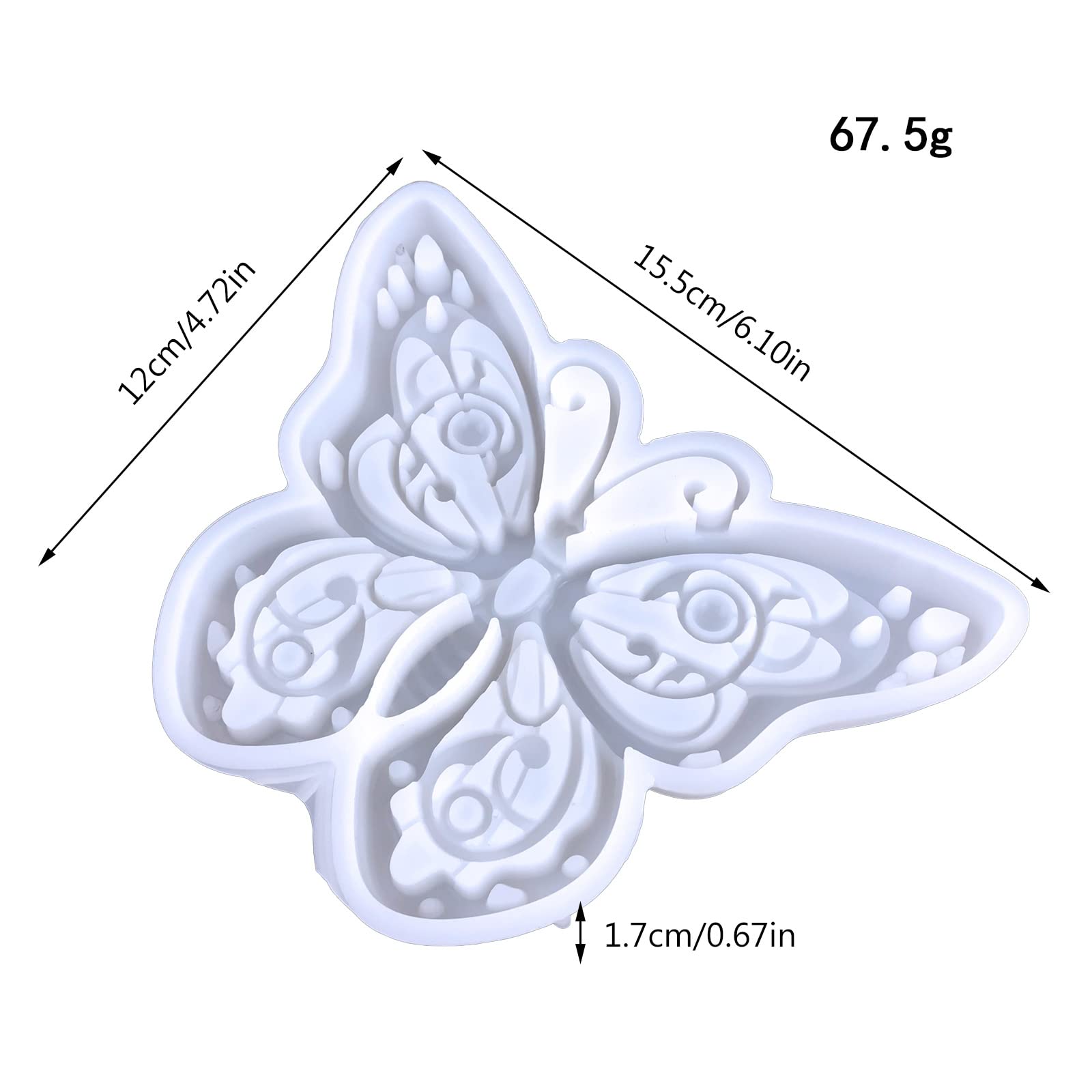 Butterfly Resin Molds Silicone 3D, Large Wall Decor Mold Animal Molds for Resin Casting, Transparent Butterfly