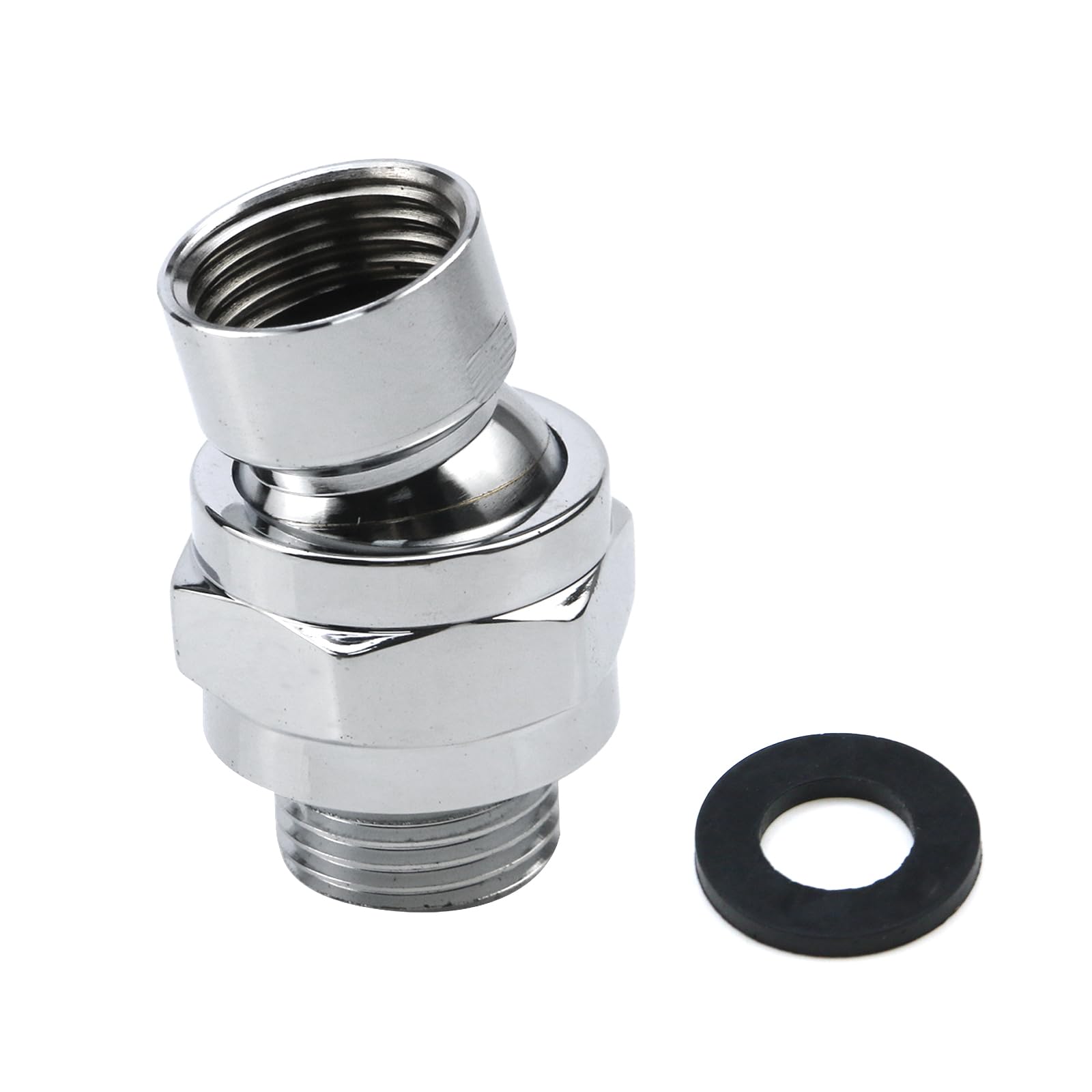 KLXHOME Duschkopf-Adapter Mit Kugelgelenk – Verstellbar, Chrom, Universalanschluss
