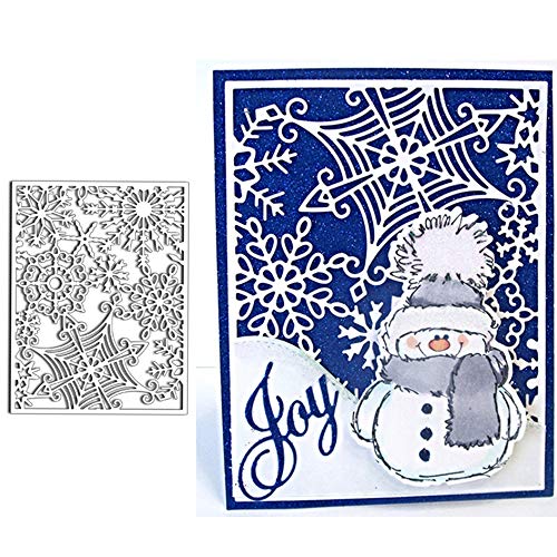 Merry Christmas Snowflake Frame Metal Cutting Die Cuts, Snowflake Frame Stencils DIY Crafts Cards Cutting Dies Cuts for DIY Embossing Card Making Photo Decorative Paper Dies Scrapbooking
