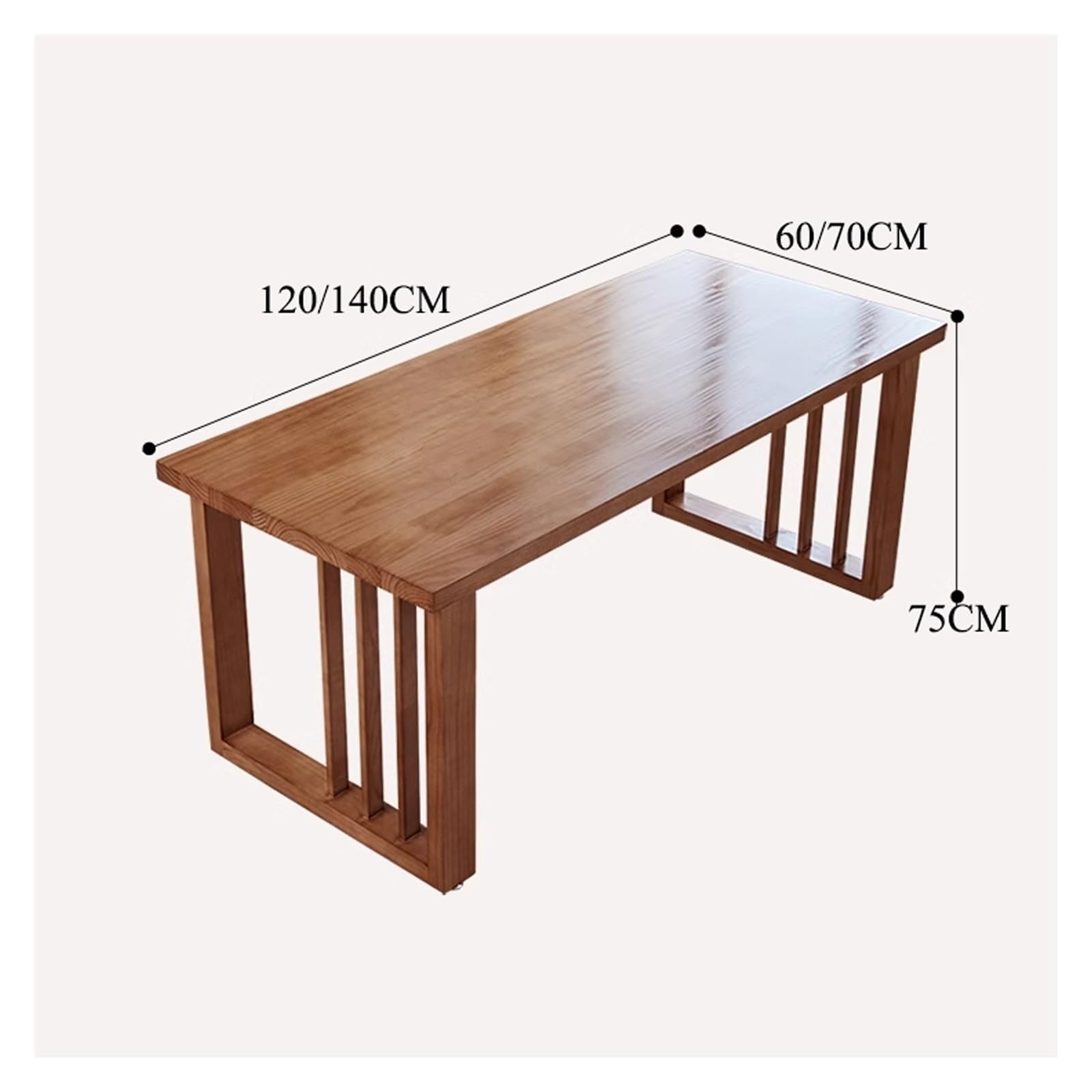 ZXQUEGF Bureau d'ordinateur Table PC Tout en Bois Massif Bureau à Domicile Bureau de Bureau Bureau en rondins Grande Table à Dalle Bureau Long Table d'étude Établi de Bureau Table PC Bureau