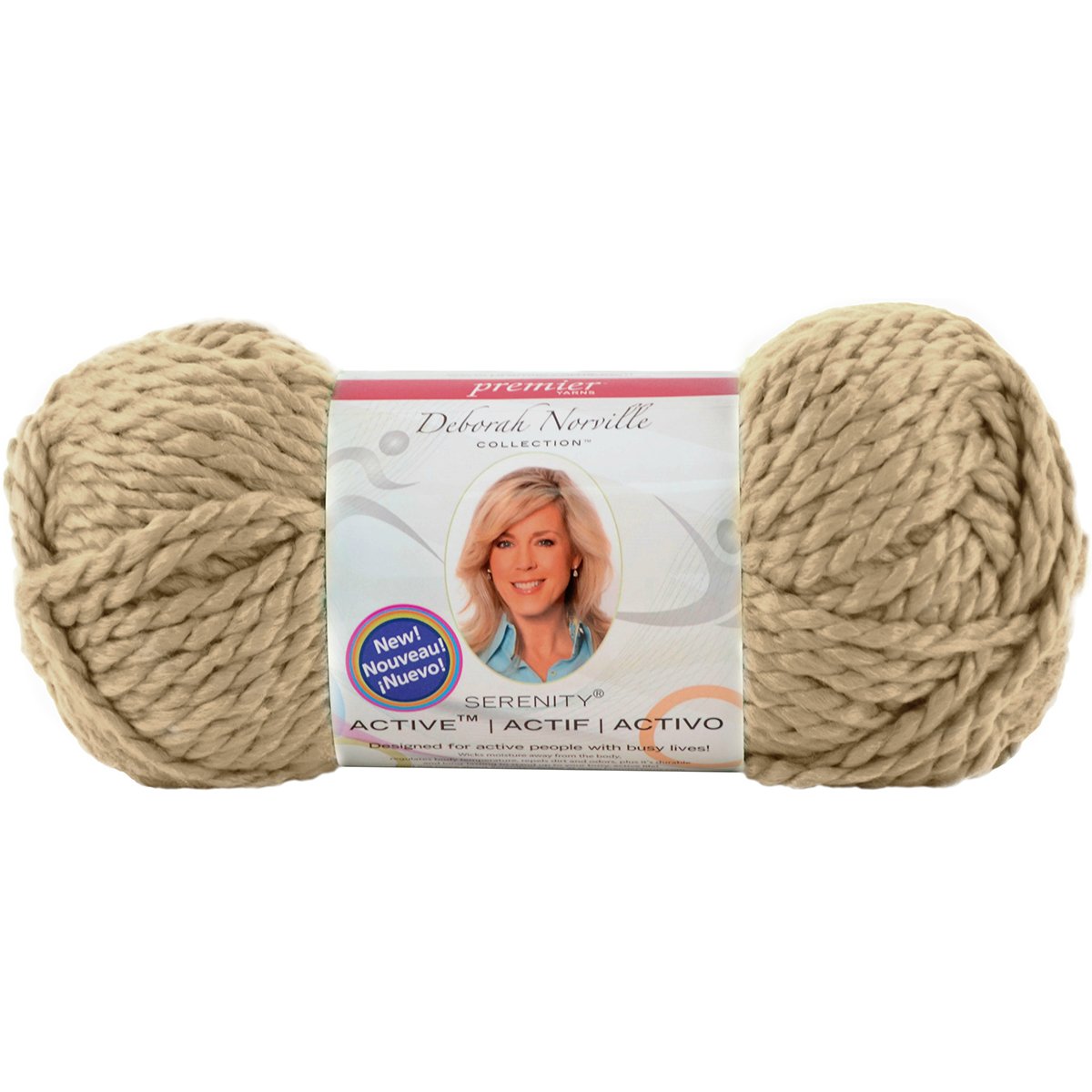 Premier Yarns Deborah Norville Serenity Active Yarn-Taupe, Other, Multicoloured, 9.14 x 25.14 x 7.87 cm