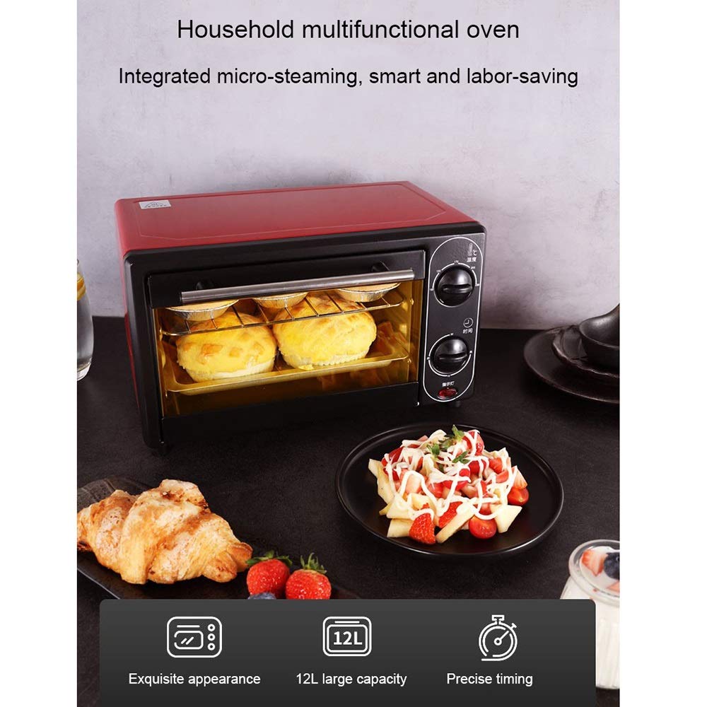 Petit Four, Fours halogènes mini-12 L à minuterie Intelligente for la Cuisson au Four, Les Fruits secs et Le Pain Barbecue