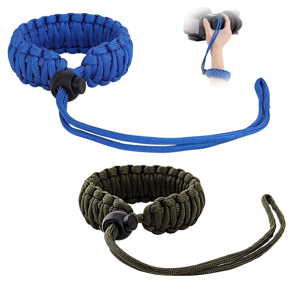 Sponsored Ad – DELFINO Camera Wrist Strap, Universal Umbrella Rope Camera Handle with Adjustable Wrist Strap Outdoor Anti-Loss Hand Rope for Binoculars for Nikon/Canon/Sony/Minolta/Panasonic /, Etc. (2, Green Blue)