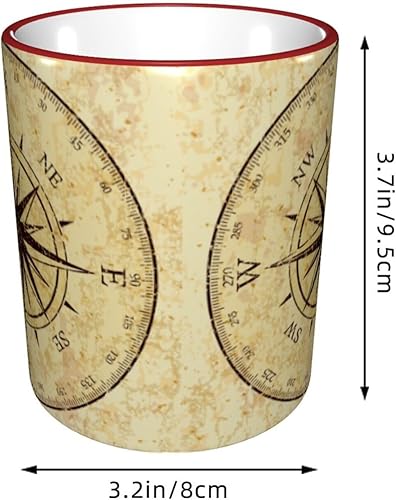 Miniatura 2 de Vintage Grunge Compass Coffee Mug Coffee Cups Ceramic with Handle,Tea Cups Mug tazas para cafe Drinking Cups Gifts for Women Men,Unique Coffee Mugs
