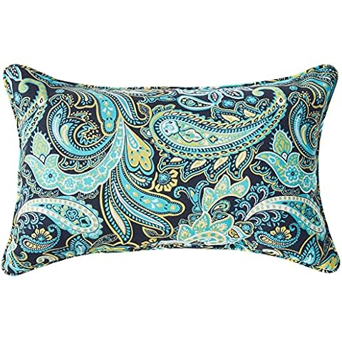Pillow Perfect Paisley Indoor/Outdoor Accent Throw Pillow Cover