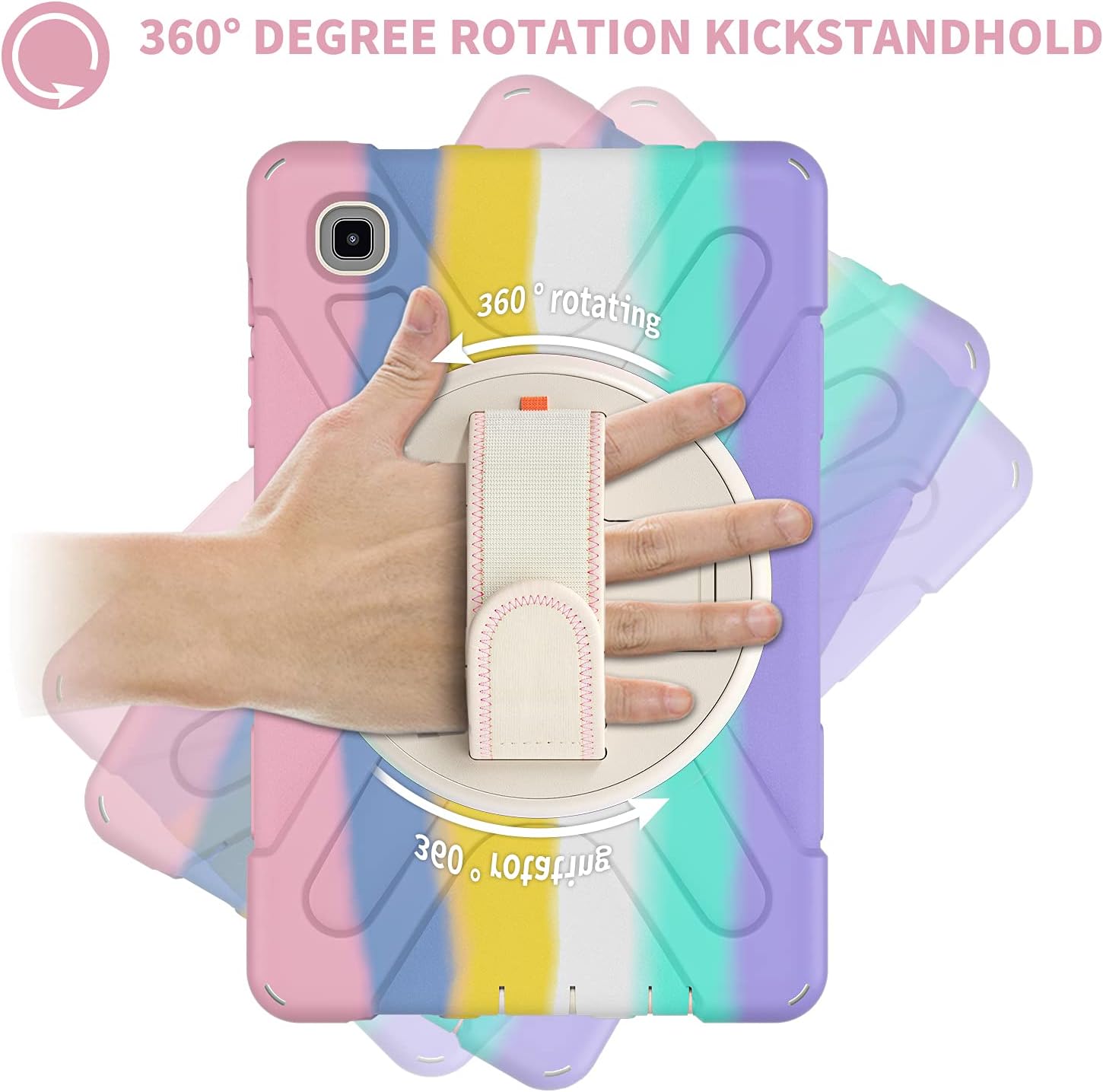 SIBEITU Galaxy Tab A7 Lite Case 2021 for Kids Girls | Samsung Galaxy Tab A7 Lite Case SM-T220/T225 with Screen Protector | Heavy Duty Kids Proof A7 Lite Cover W/ Stand for Drawing 8.7'' Rainbow Pink : Electronics