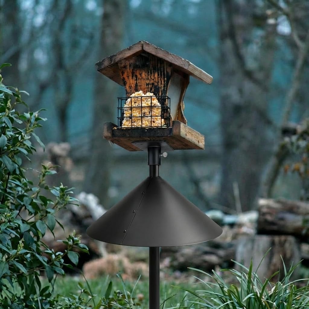 Squirrel Baffle for Bird Feeder Pole, Squirrel Proof for Birding,17inch Pole Mount Guard for Bird Feeders Against Raccoon, 2 Packs