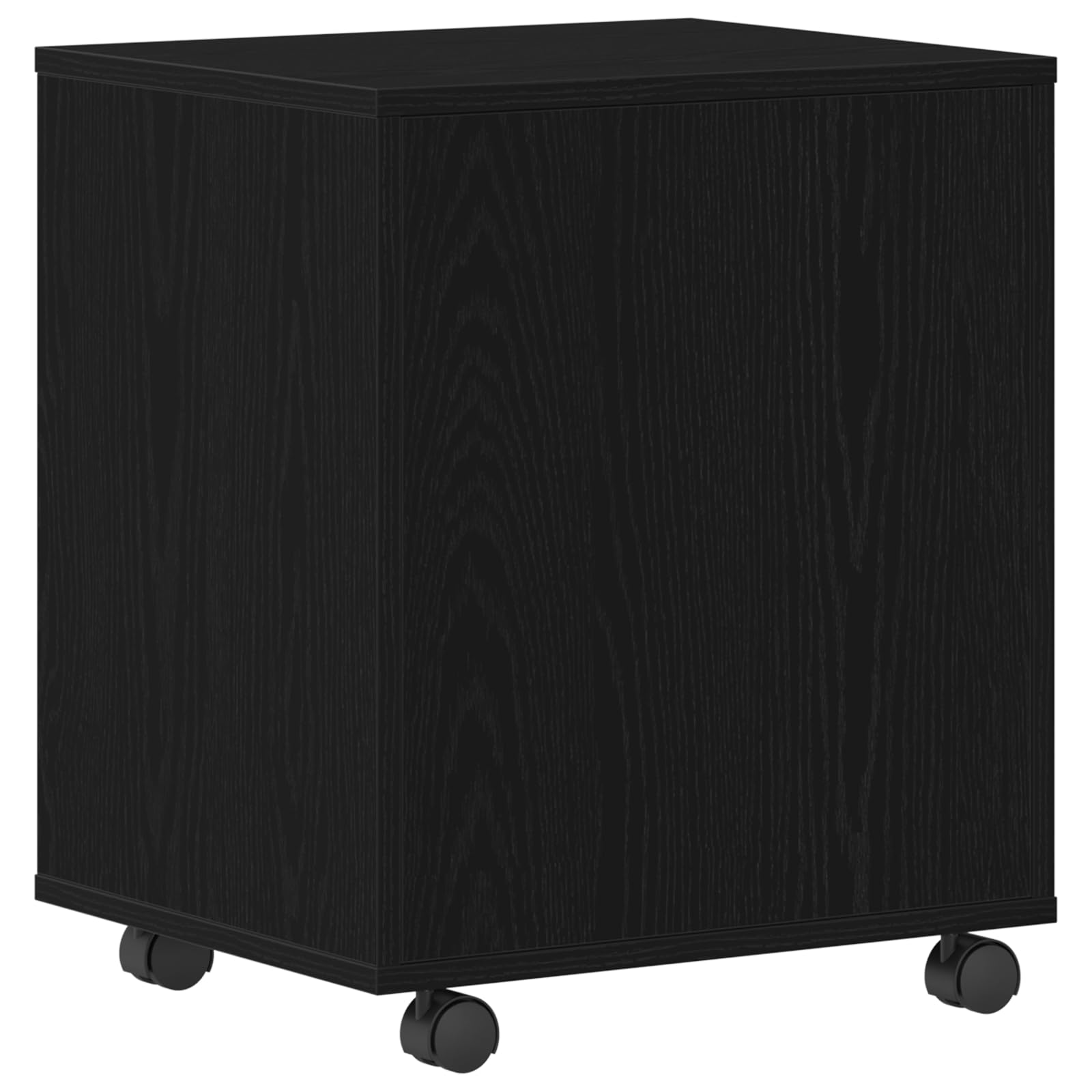 Rollschrank Schwarz Eiche 45x38x54 cm Holzwerkstoff mit Schublade und Tür für Büroorganisation und Stauraum