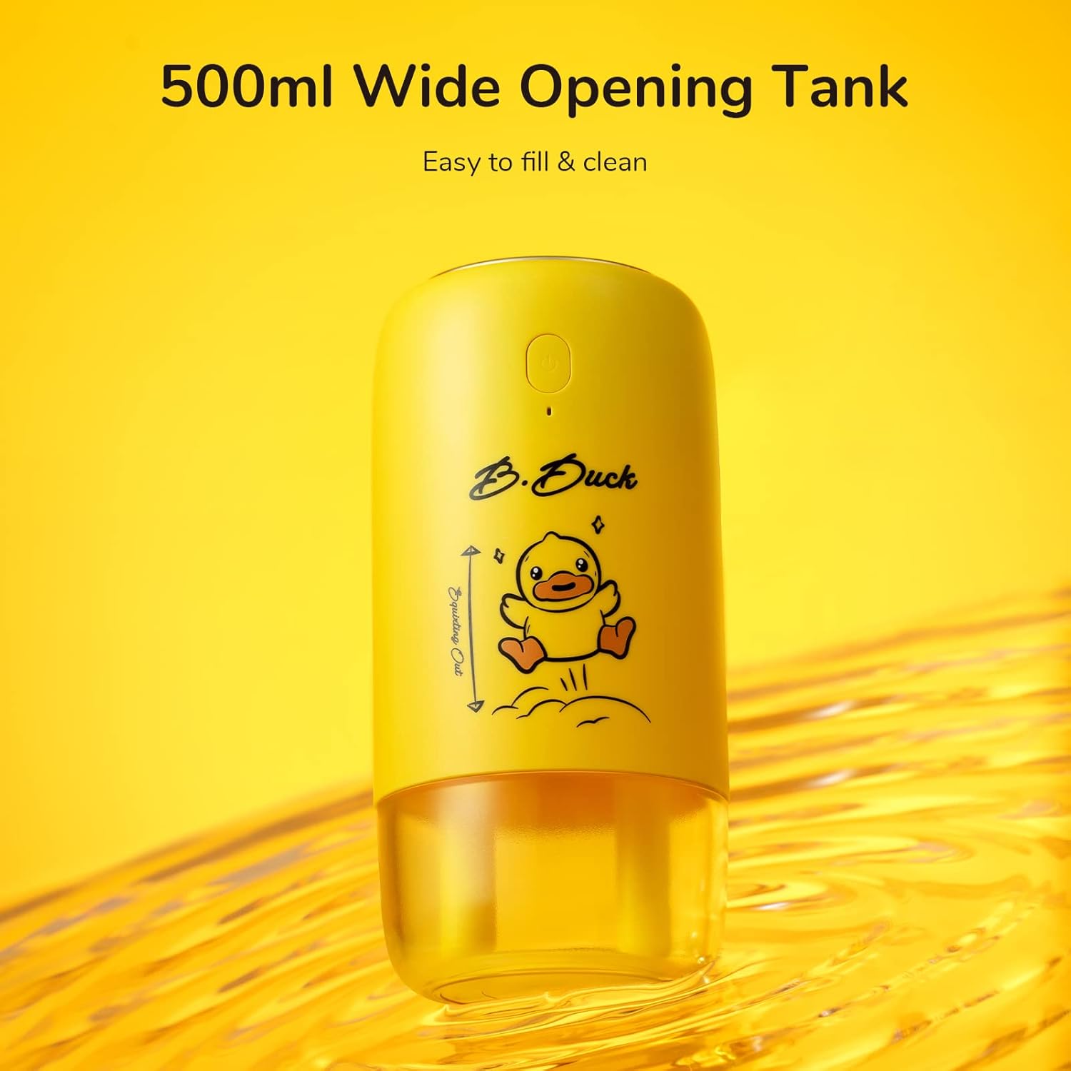 JISULIFE Small Humidifier,500ml Portable Travel Humidifier,3600mAh Battery Operated Humidifier for Car Desk Home Office Plants,Auto Shut-Off,Dual Mist Ports,Whisper Quiet,Gifts for Men Women-B.Duck