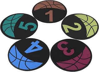 10 PCS Basketball Spot Markers, Multi-Colored Anti-Slip Sports Training Markers, 9 Inches Basketball Training Markers, Round Flat Floor Markers with Number Dots for Teaching & Training