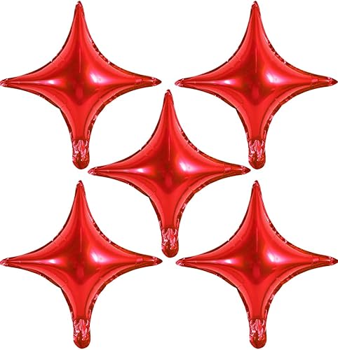 Miniatura 7 de Globo de Mylar en forma de estrella de 18 pulgadas, 30 globos dorados de estrella de cuatro ángulos para fiesta de cumpleaños, boda, día de San