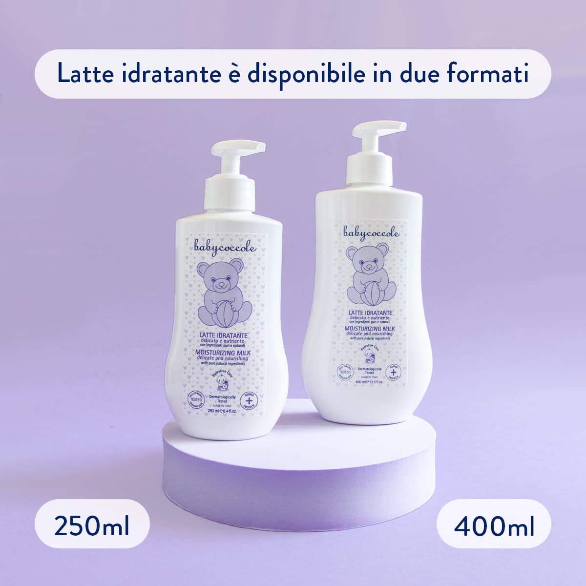 Babycoccole LATTE IDRATANTE 400ml Fluido Idratante Corpo e Viso Neonati Bambini Ingredienti Naturali Origine Vegetale Dermatologicamente Testato Pelli Sensibili