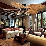 Ventilador de Techo de Jaula Industrial de 52 Pulgadas con Luz Tropical 5 Luces Control...